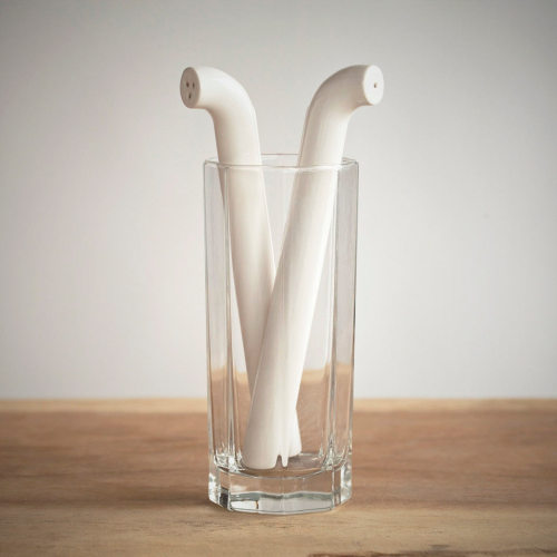 Soo Cute! Straw-shaped salt and pepper shakers by DesignK. They resemble those bendy drinking straws