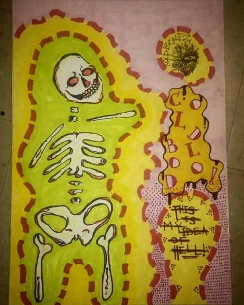 A skeleton doing something odd  . . . . #art #drawing #arty #horror #skeleton #sketch #hell #Hallowe