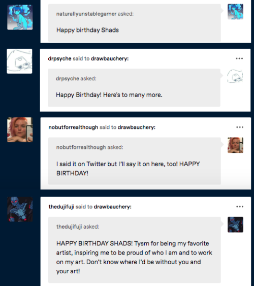 late to my own birthday messages!! thank you so much, my friends!! Q//w//Q 