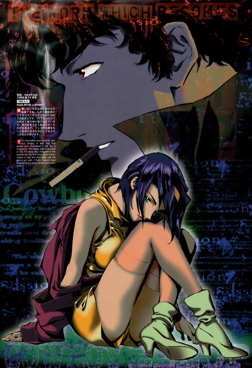 immloveanime:  Cowboy Bebop Illustrations - The Wind by Toshihiro Kawamoto  