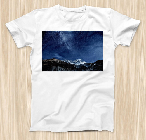 The Starry Mountaintop ink-Fuzed Graphic Fashion Soft-Fitted Tee Shirt (Men & Womens Options) fu