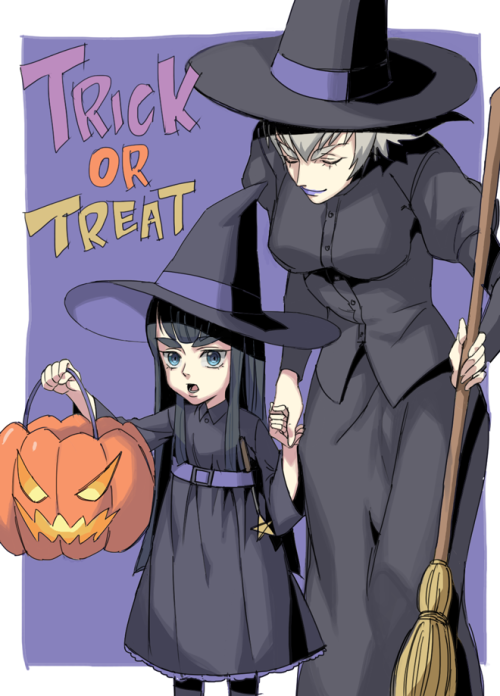 slbtumblng:  Halloween costume by cosom Why do I need candies when the sweetest things in the world are my Witches? ♥ ♥ ♥