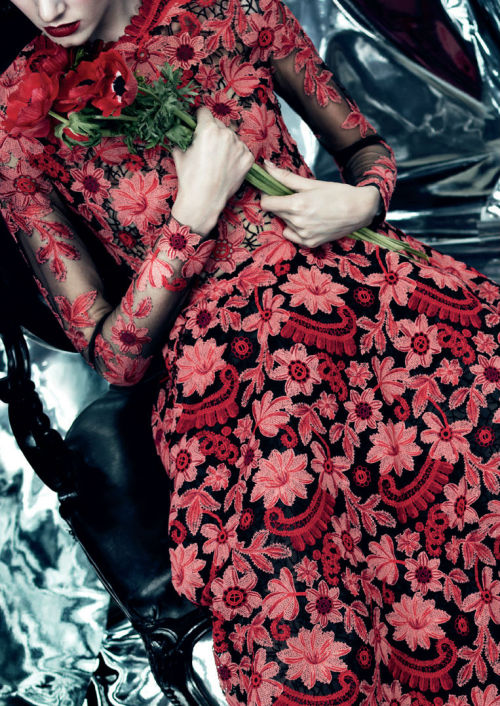 deseased:  valentino couture worn by daria strokous, photographed by emma summerton for vogue china 