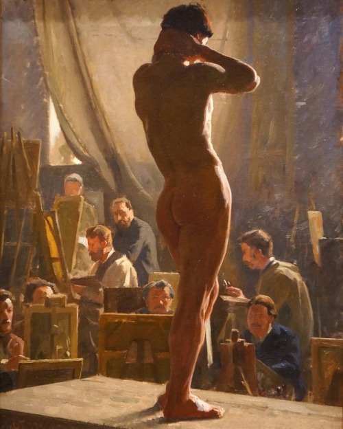 ratatoskryggdrasil:Laurits Tuxen, Male Nude in the Studio of Bonnat, 1877