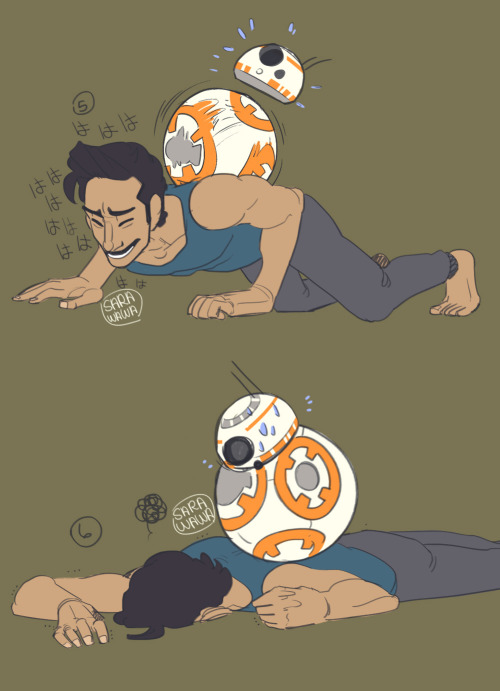 sara-wawa:Poe working out with BB8 but that’s just a bad ideait’s like one of those work outs when s