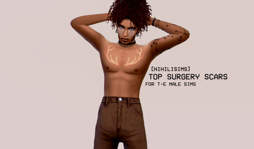 nihilisims: top surgery scars  - top surgery scars for transmasculine sims- found under skin de