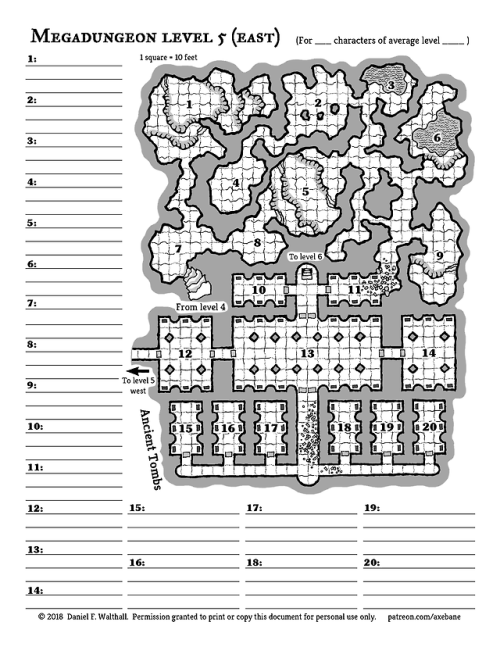 Megadungeon level 5 (map #39)Megadungeon level 5 is here! This level features the “Ancient Tom