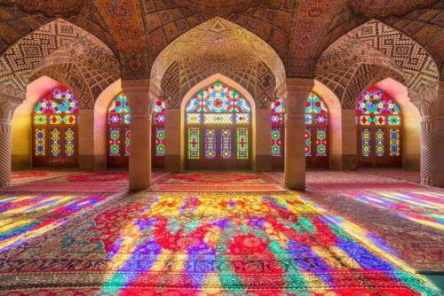 The Nasir al-Mulk mosque in Shiraz, Iran. Photos from Atlas Obscura. 