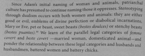 Femme covert and beste covert - legal categories for married women and domesticated animals, both ow