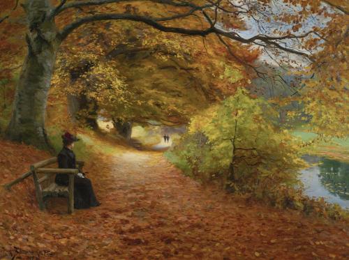 Wooded Path in Autumn by H. A. Brendekilde 1902