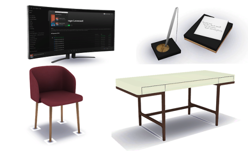 kai-hana:Lovecast Furniture & Decor SetLAVERGNE Chair (23 Swatches) LEMA Desk (19 Swatches) DECO
