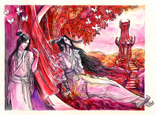  Swing low, sweet chariot~ Watercolor illustration to the fanfic “My Treasure” 