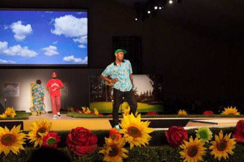 TYLER, THE CREATOR EXPLAINS HIS FIRST EVER RUNWAY SHOW. PHOTOS BY MICHAEL ANTHONY HERNANDEZ.&nb