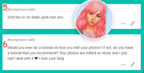 lukesplumbs: 1. I’m not willing to let her go just yet but I am open to sim requests!2. You ca