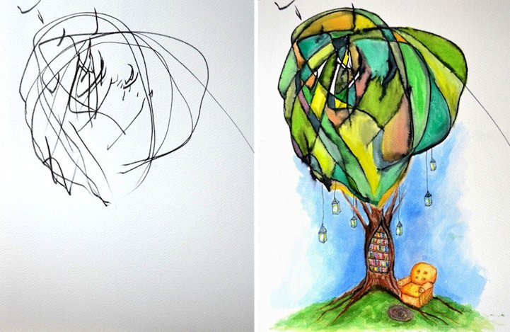 rebekah-venom:  redesignrevolution:  Artist Collaborates with 2-Year-Old Daughter