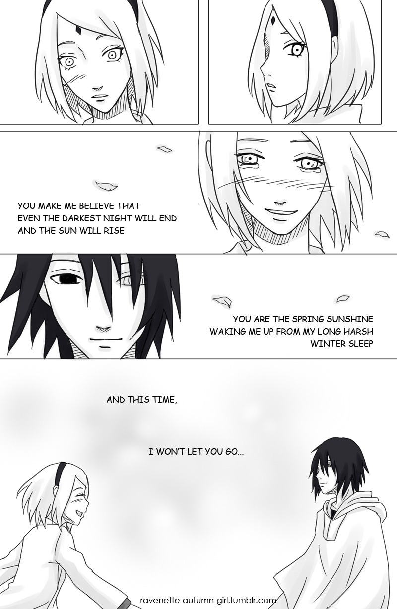 ravenette-autumn-girl:  SasuSaku Month Day 16 - “Even the darkest night will end