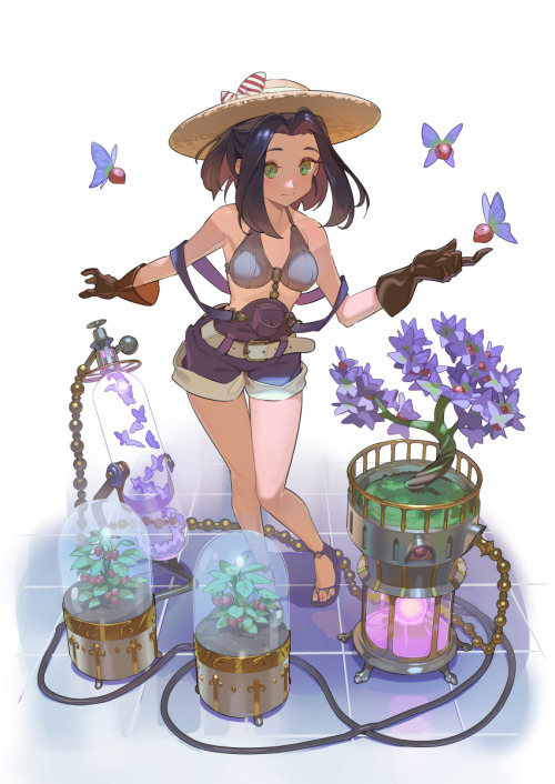  Using technology powered by stored magic, the botanist is able to operate experiments that defy the