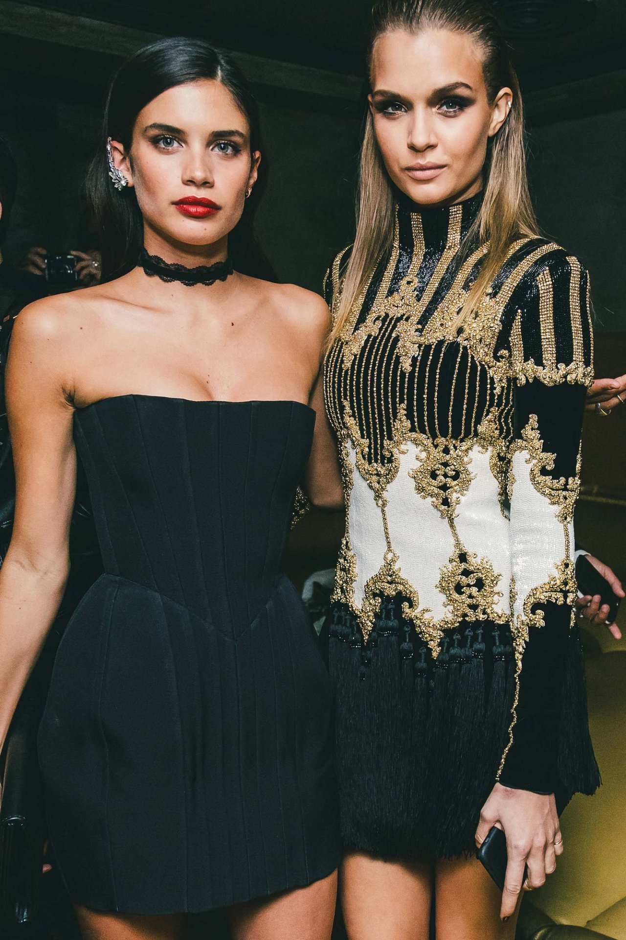 Josephine Skriver and Sara Sampaio attend the LVMH Prize Cocktail 2023  during Paris Fashion Week in