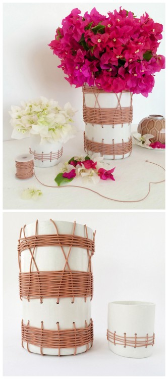 DIY Woven Clay Vase from Enthralling GumptionMake this DIY Woven Clay Vase out of air dry clay and l