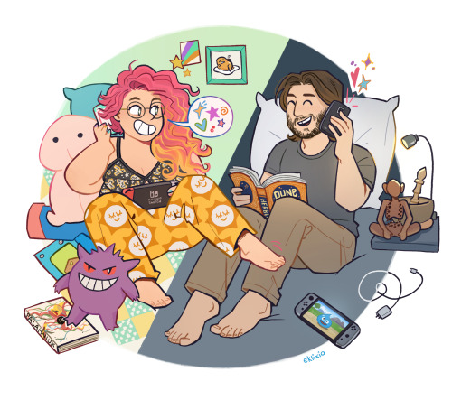 mia6363:Oh my gosh GUYS, I commissioned @eklixio to draw me and my boyfriend… and she went ABOVE AND