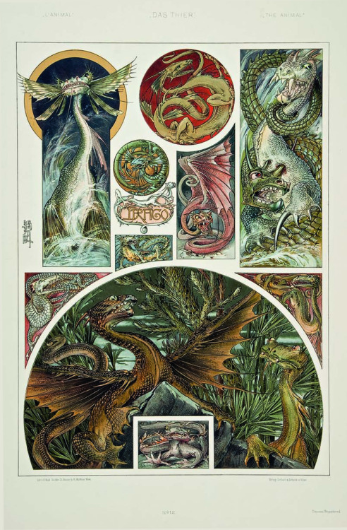 Anton Seder, plates from the portfolio Das Thier in der decorativen Kunst  / The Animal in decorativ