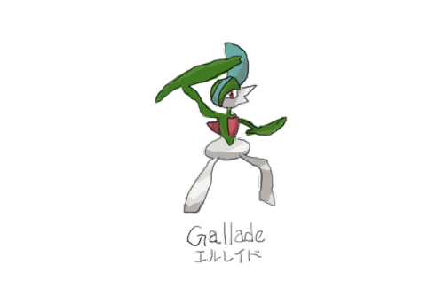 Drew Pokemon With My Left Hand, Gallade, Photoshop