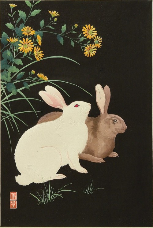 nobrashfestivity:Hodo Nishimura, Rabbits, 1930′s