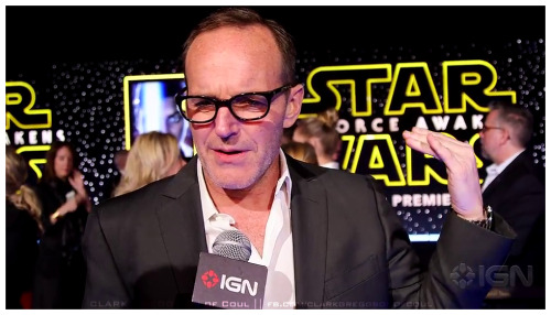 IGN Interview to Clark Gregg during the Star Wars Premiere about Agents of SHIELD —>  Link: