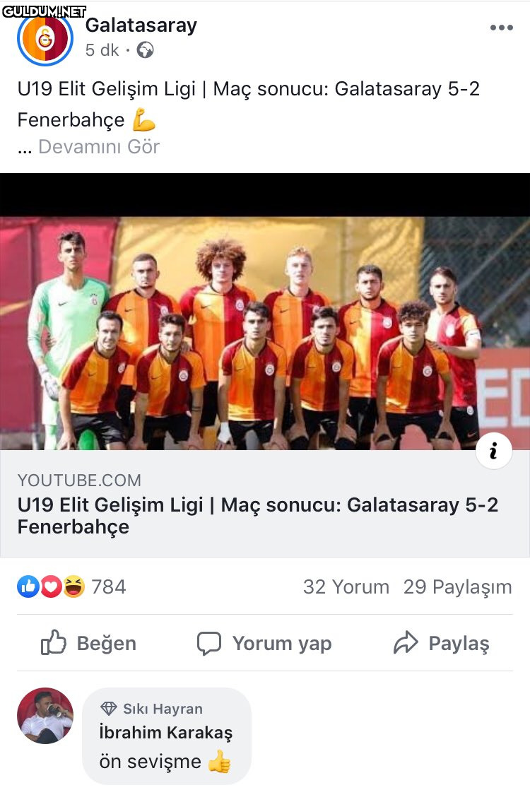 Galatasaray 5 dk 6 U19...