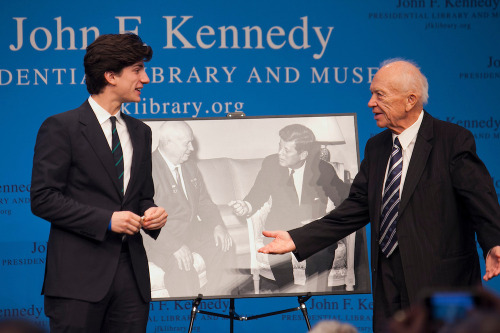 Jack at a ceremony at the JKF library to honour the 50th anniversary of the Cuban Missile crisis 