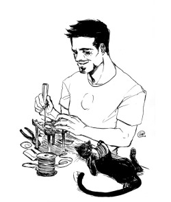 artinggrace:  simultaneously the best and worst assistantinktober 18- helping out in the workshop (he’s the best, obviously) on twitter | instagrambuy me a coffee!