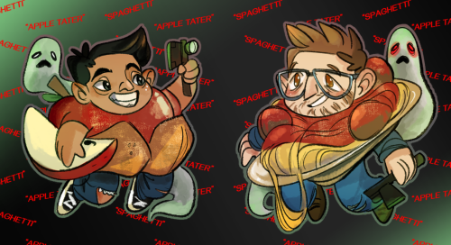 apple tater Ryan and spaghetti Shane!! Going to make them into buttons to sell :) 