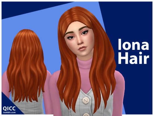 Iona HairBase game compatibleHat compatibleTeen - Elder18 EA swatches7K polygonsAll LODsCompatible w