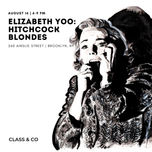 Celebrate Alfred Hitchcock‘s birthday week by joining me at Class & Co for a one-night only art 