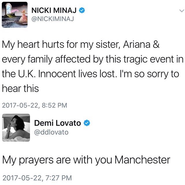 entertainmentboulevard:  Celebrities React to the Manchester Attacks