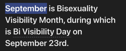 Happy Bisexual Visibility Month To All Bisexuals: Cis, Trans, Nonbinary, Bisexuals Of Color, Bisexuals