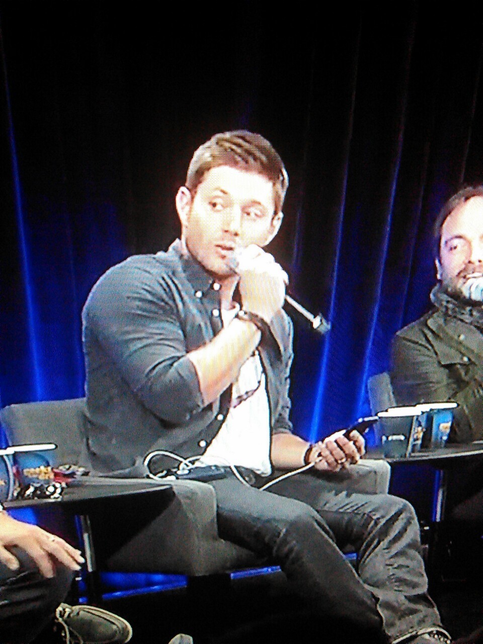 pottaku:  Jensen trying to dial Misha on his cell after Mark said he actually missed