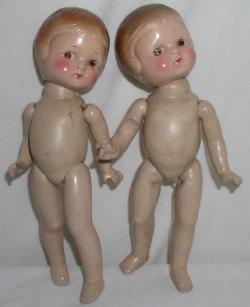 hazedolly:  Circa 1920s “Patsy” style composition dolls Photo credit: eBay seller id raine4159 