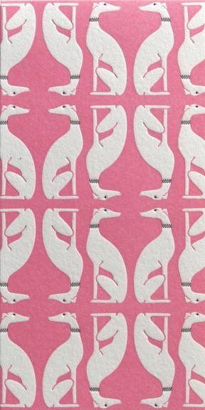 blondebrainpower:Vintage Pink &amp; White Greyhound Wallpaper