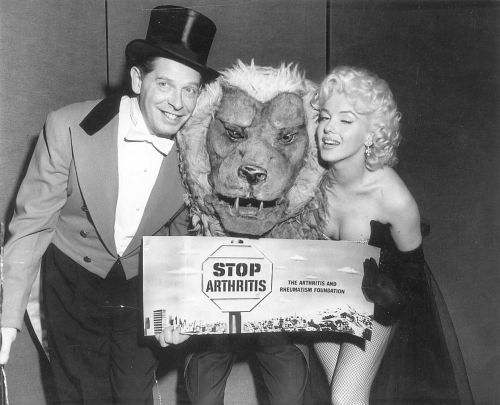 Marilyn Monroe and Milton Berle promoting The Arthritis and Rheumatism Charity Foundation in March 1