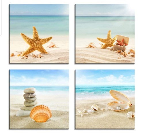 My mom is looking for beachy wall art for the house and she was showing me some she