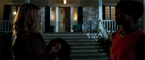 captainpoe:Carol says goodbye to her wife Maria and child Monica.