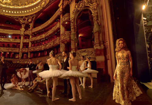 GRAND ENTRANCE Natalia Vodianova joined by the &lsquo;directeur du ballet de L'Opéra nat