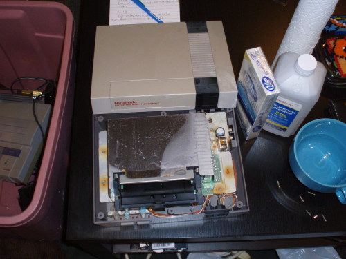 caffeinatedcrafting: My NES has been resurrected, as you may recall it was under water, sewer water,