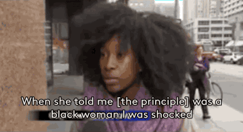 sourcedumal:  refinery29:  8th Grader Sent To The Principal’s Office For Her Natural Hair The young student was given a ponytail holder and repeatedly told to “do something about her hair.” When the 13-year-old challenged the principal’s request,