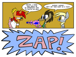 timeoutwithdoctorwhooves:  ((Story and art by: Joey Waggoner Colors by: Kyleboy29da  Commission info))  X3