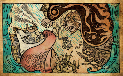 merry-heichou:The War of the Kings and the flood of Hyrule by Skull-the-Kid