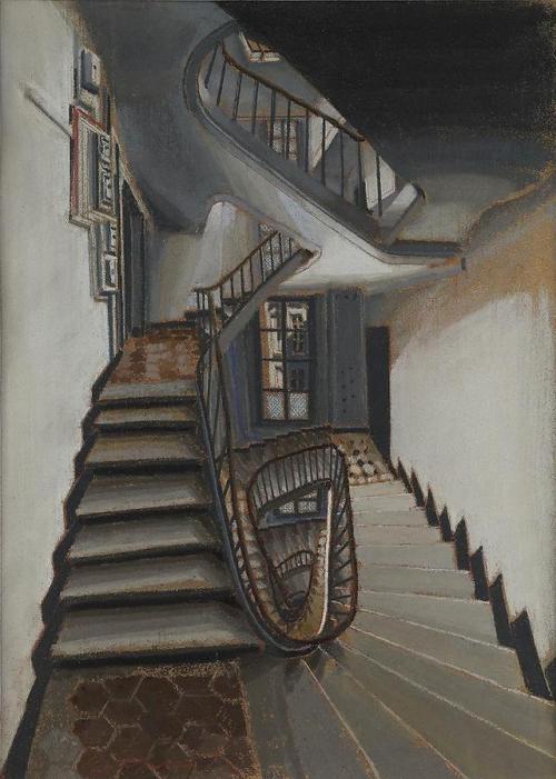 Sam Szafran aka Samuel Berger (French, b. 1934, Paris, France) - Untitled (L’Escalier) - 1: Undated 