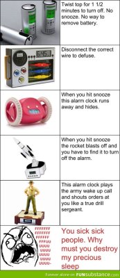 funsubstance:  Evil alarm clocks