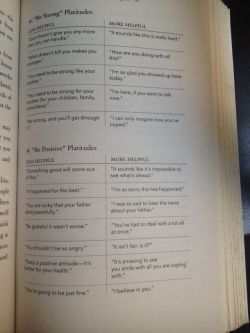 brutereason:  These are from a wonderful book called The Art Of Comforting. Check it out and learn how to be better at supporting people going through difficult things. 